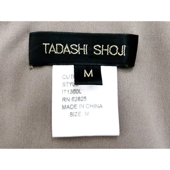 TADASHI SHOJI Sleeveless Jersey Stretch Sequin Dress Gown Draped Ruched SZ M - Picture 9 of 10